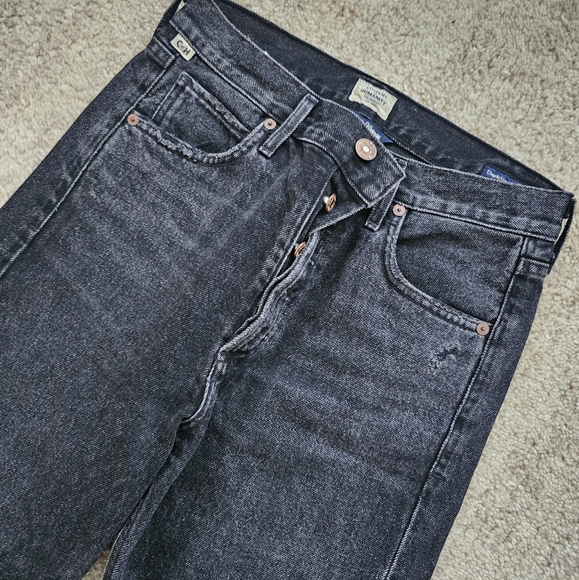 Citizens of Humanity Charlotte High Rise Straight 25 Black - Picture 3 of 5